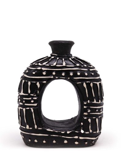 Oval Donut Shaped Vase - Chocolate 18cm