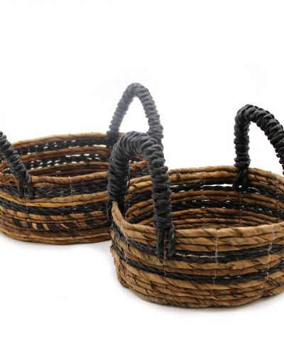 Banana Leaf & Hitam Raffia Basket- Set of 2