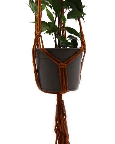 Macrame Pot Holder Classic - Chocolate Med Pot