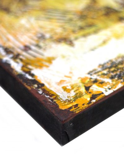 Buddah Painting - Copper Brocade Detail