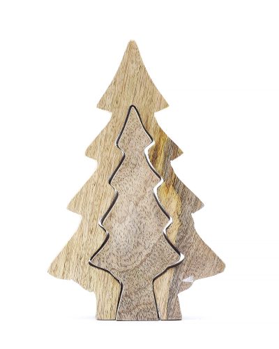 Lost in the Forrest - Small Tree in a Tree Wooden Decoration - 15x10cm