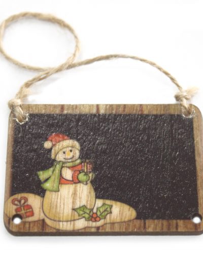 Pack of 2 Christmas Wooden Craft Decoration - Snowman