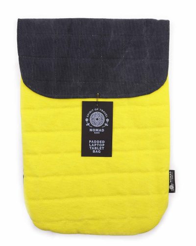 13 inch Laptop Padded Pouch - Crazy Yellow - 14oz Stonewash