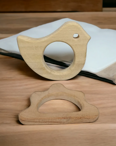 Neem Wooden Baby Teethers - Dove , Cloud Shapes