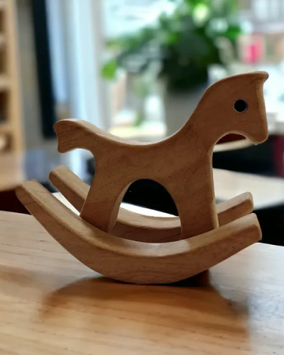 Mini Swing Horse for Toddlers - For Learning Balance & Coordination - Enjoy The Benefits of Neem Wood