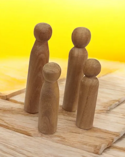 Neem Wooden DIY Peg Family Kit