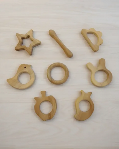 Pure Neem Wooden Teethers - Smooth Finishing with Round Edges-Natural Shapes 100% Safe & Healthy