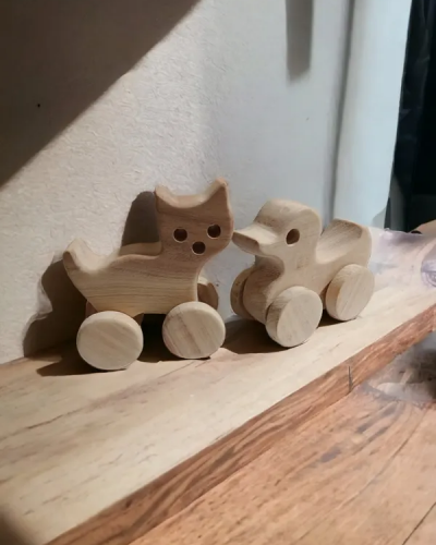 Pack of 2 Cute Wheel Toys - Cat & Duck Toys