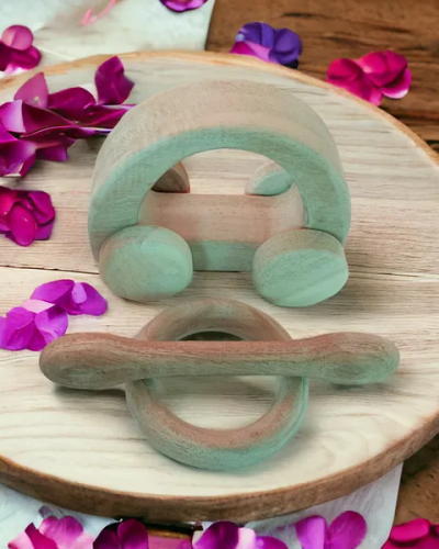Organic Neem Combo set of Hallow Car & Dumbbell & Ring Teethers