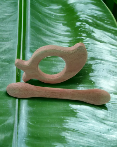 Neem Wooden Immunity Boosting Teethers - Mango & Dumbbell Shapes