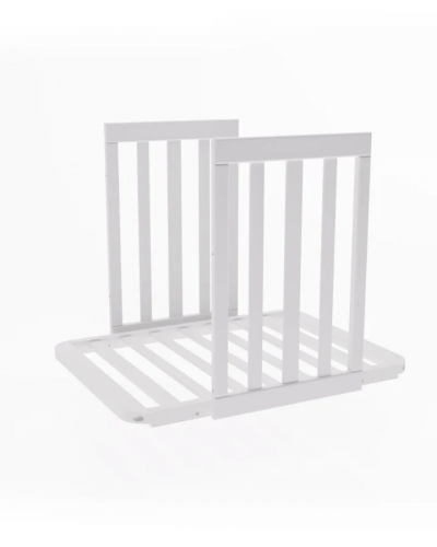 YappyÉtude crib set (short sides and mattress base) WHITE/SKYGREY